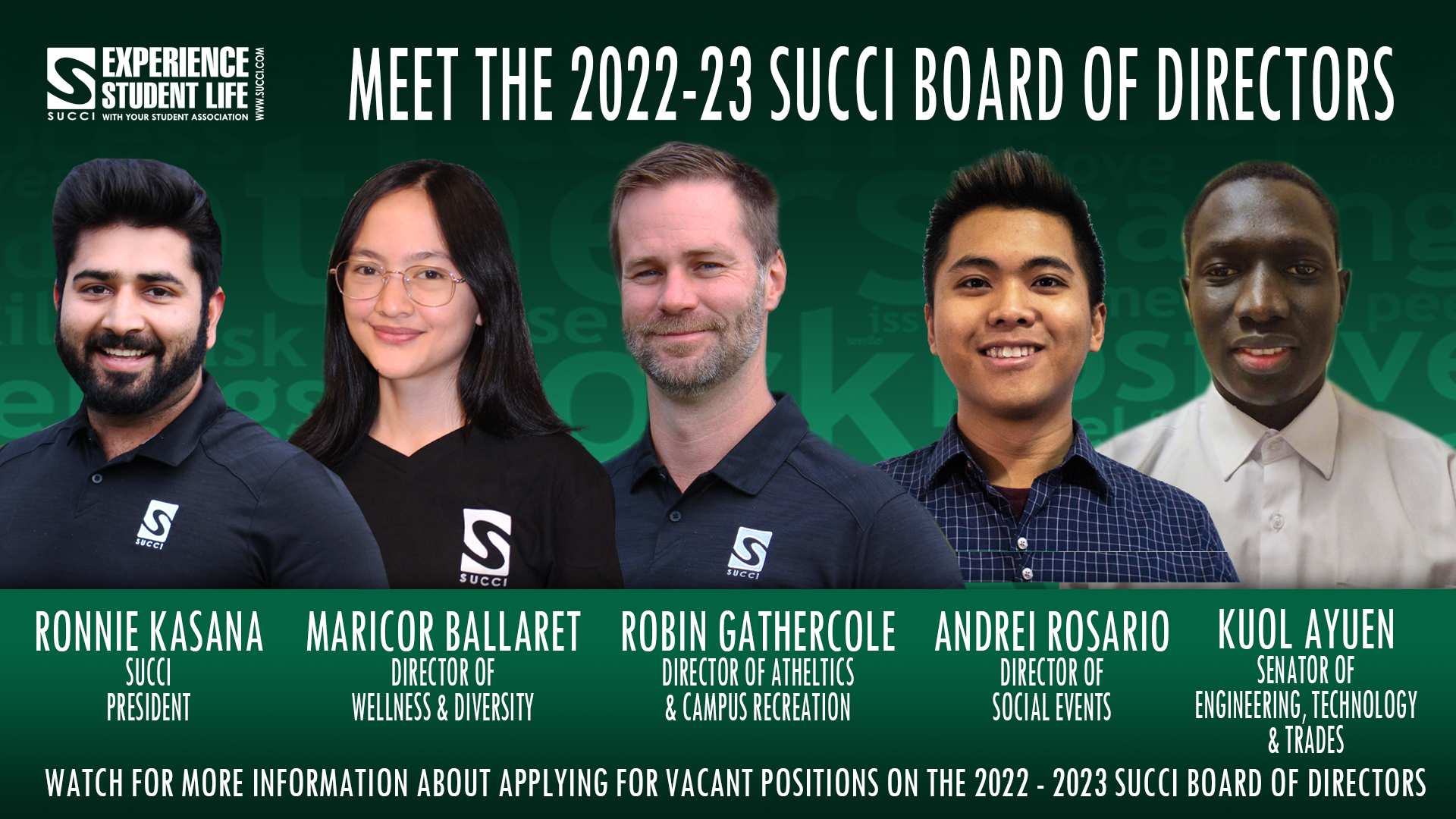 Meet the 2022 - 2023 SUCCI Board of Directors