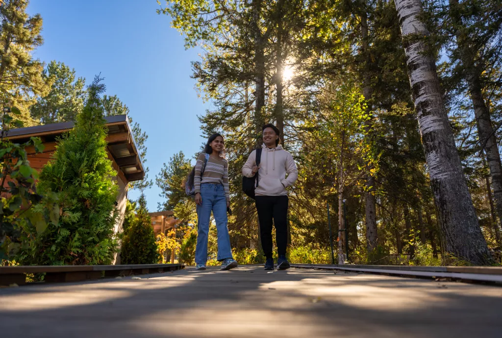 Students walk