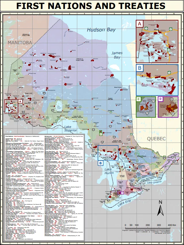 map - first nations and treaties